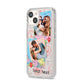 Travel Photo Montage Upload with Text iPhone 14 Clear Tough Case Starlight Angled Image