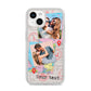 Travel Photo Montage Upload with Text iPhone 14 Glitter Tough Case Starlight