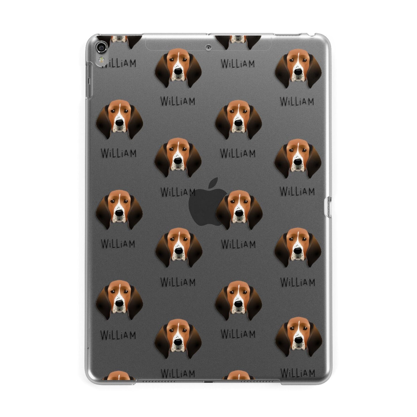 Treeing Walker Coonhound Icon with Name Apple iPad Grey Case