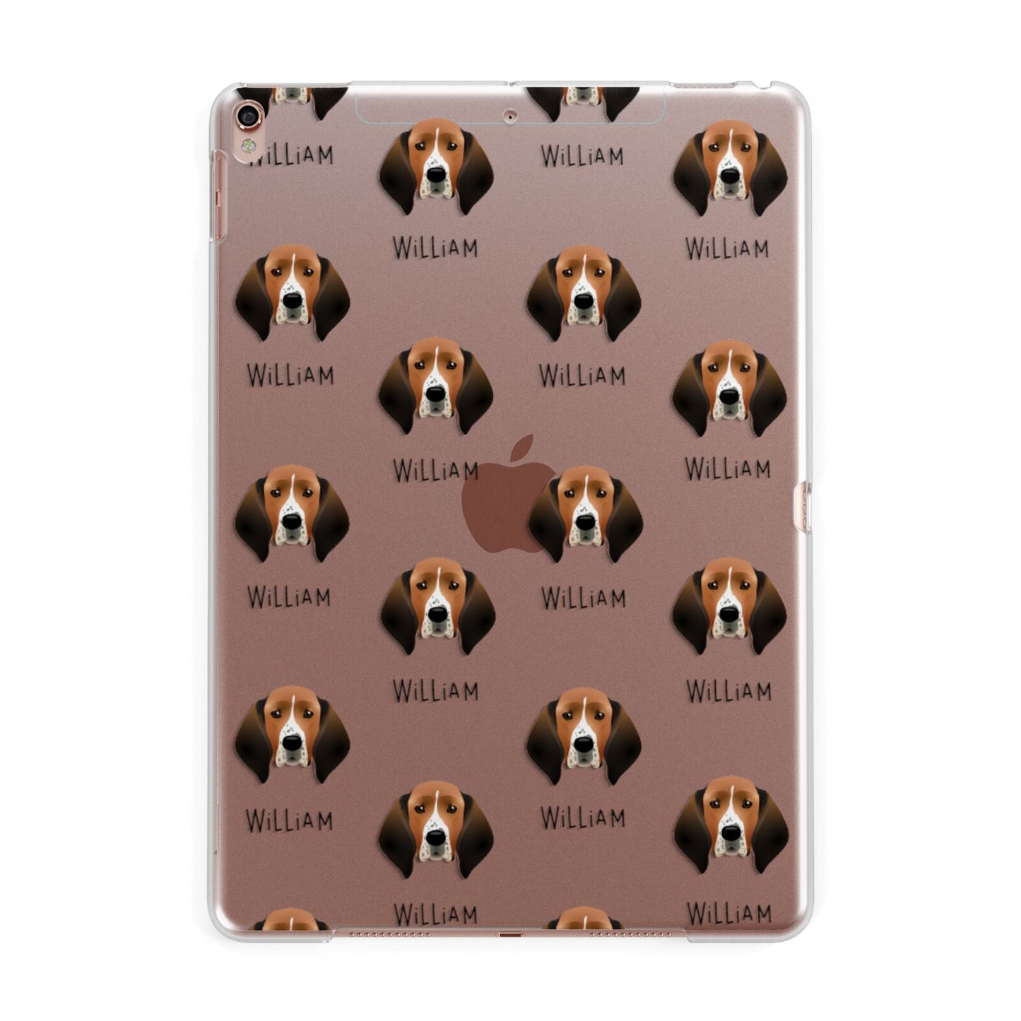 Treeing Walker Coonhound Icon with Name Apple iPad Rose Gold Case