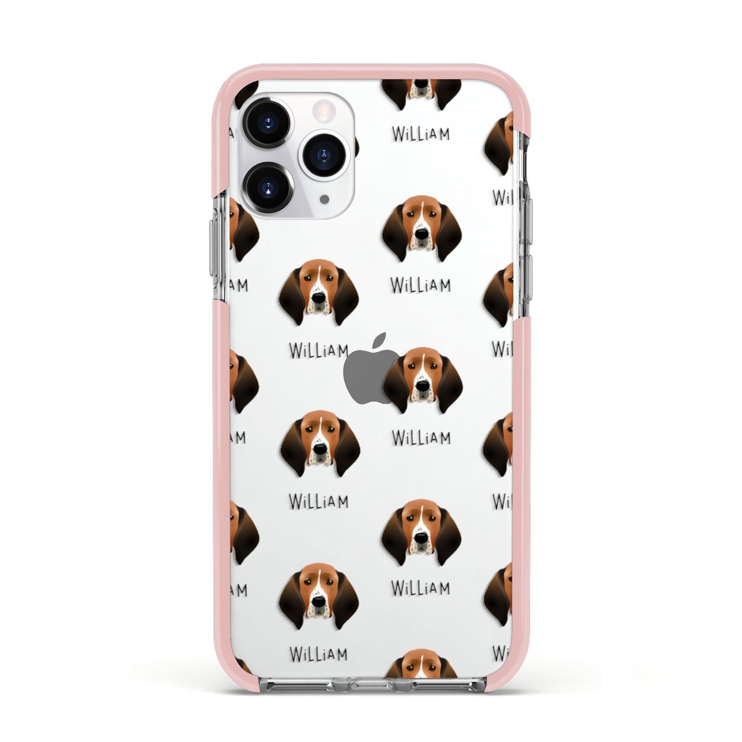 Treeing Walker Coonhound Icon with Name Apple iPhone 11 Pro in Silver with Pink Impact Case