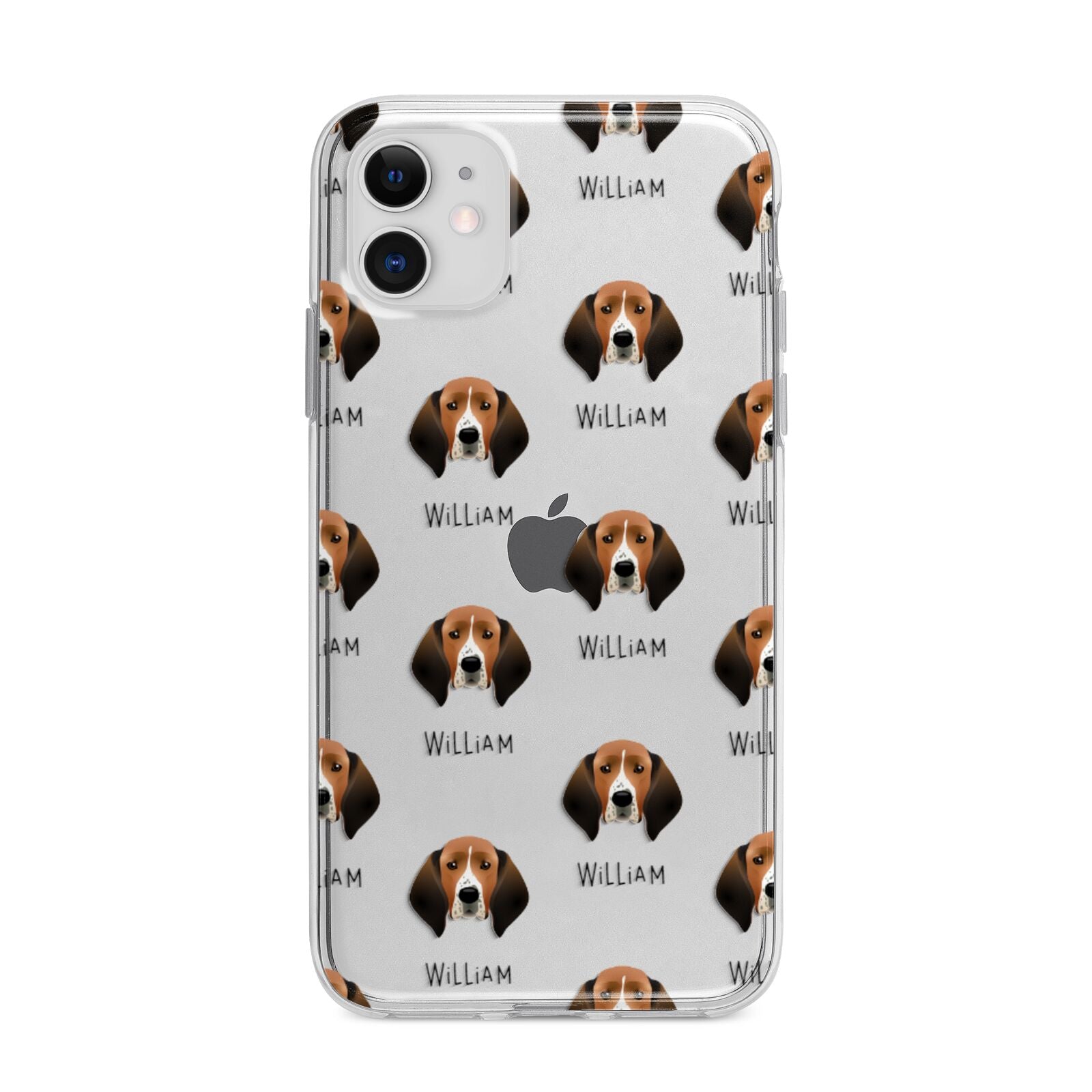 Treeing Walker Coonhound Icon with Name Apple iPhone 11 in White with Bumper Case