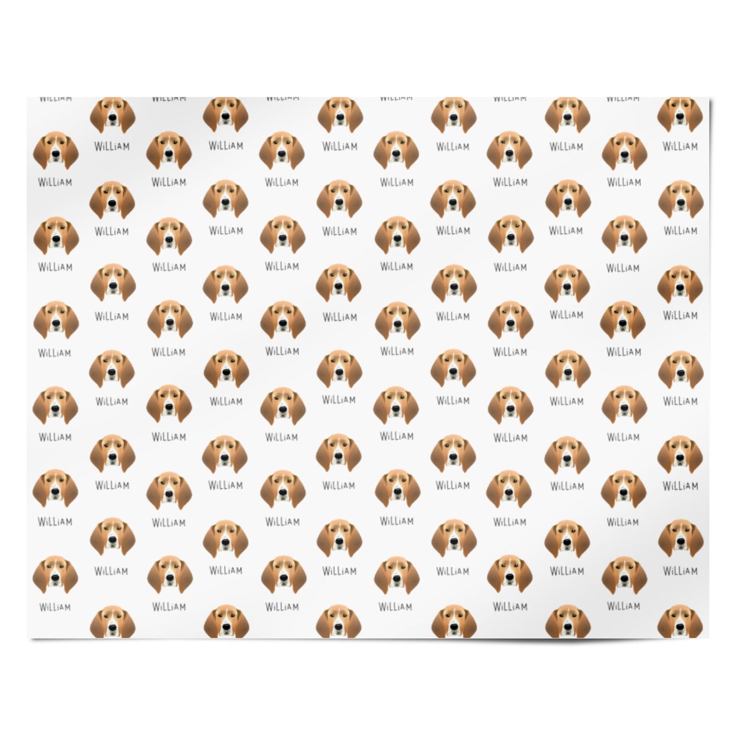 Treeing Walker Coonhound Icon with Name Personalised Wrapping Paper Alternative