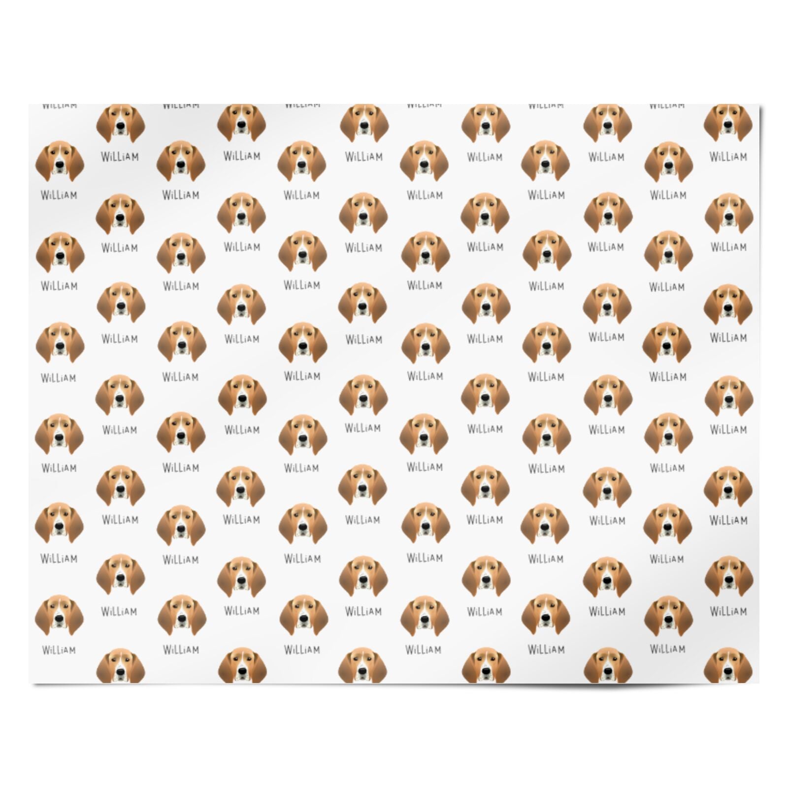 Treeing Walker Coonhound Icon with Name Personalised Wrapping Paper Alternative