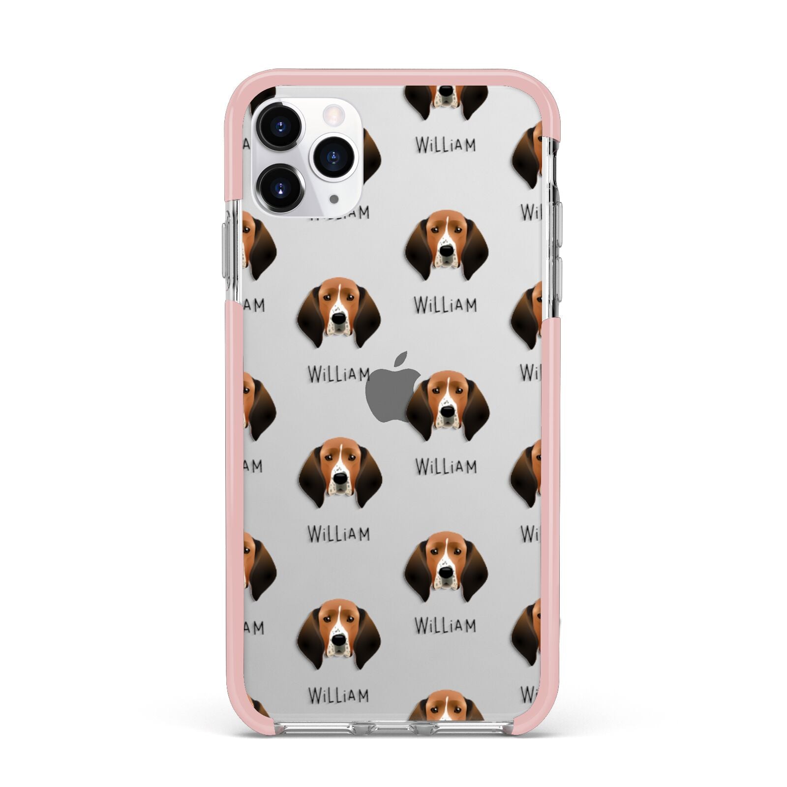 Treeing Walker Coonhound Icon with Name iPhone 11 Pro Max Impact Pink Edge Case
