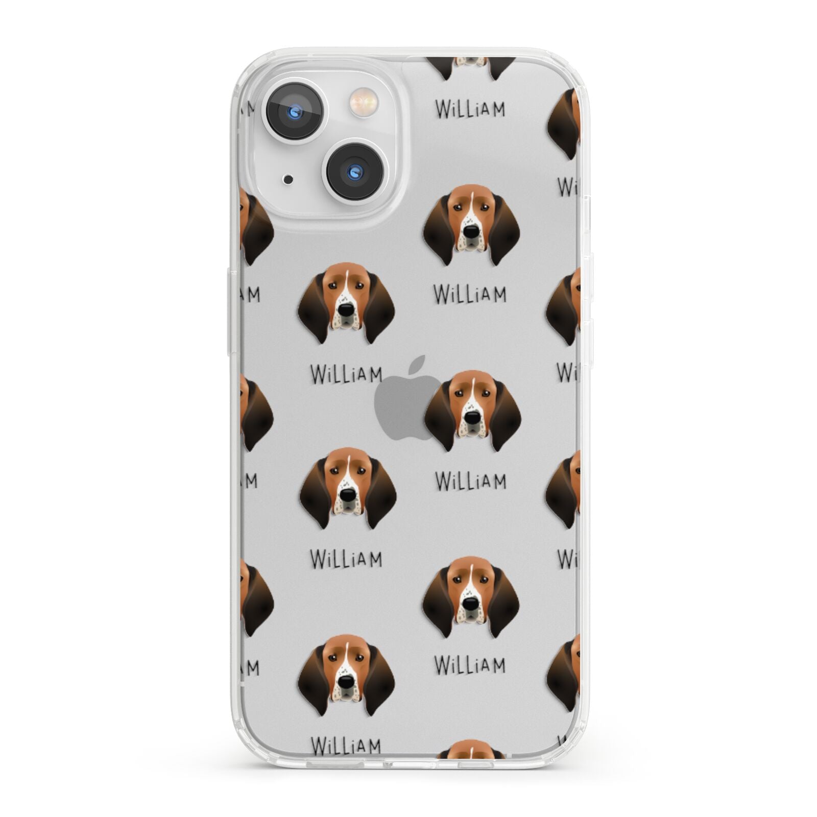 Treeing Walker Coonhound Icon with Name iPhone 13 Clear Bumper Case