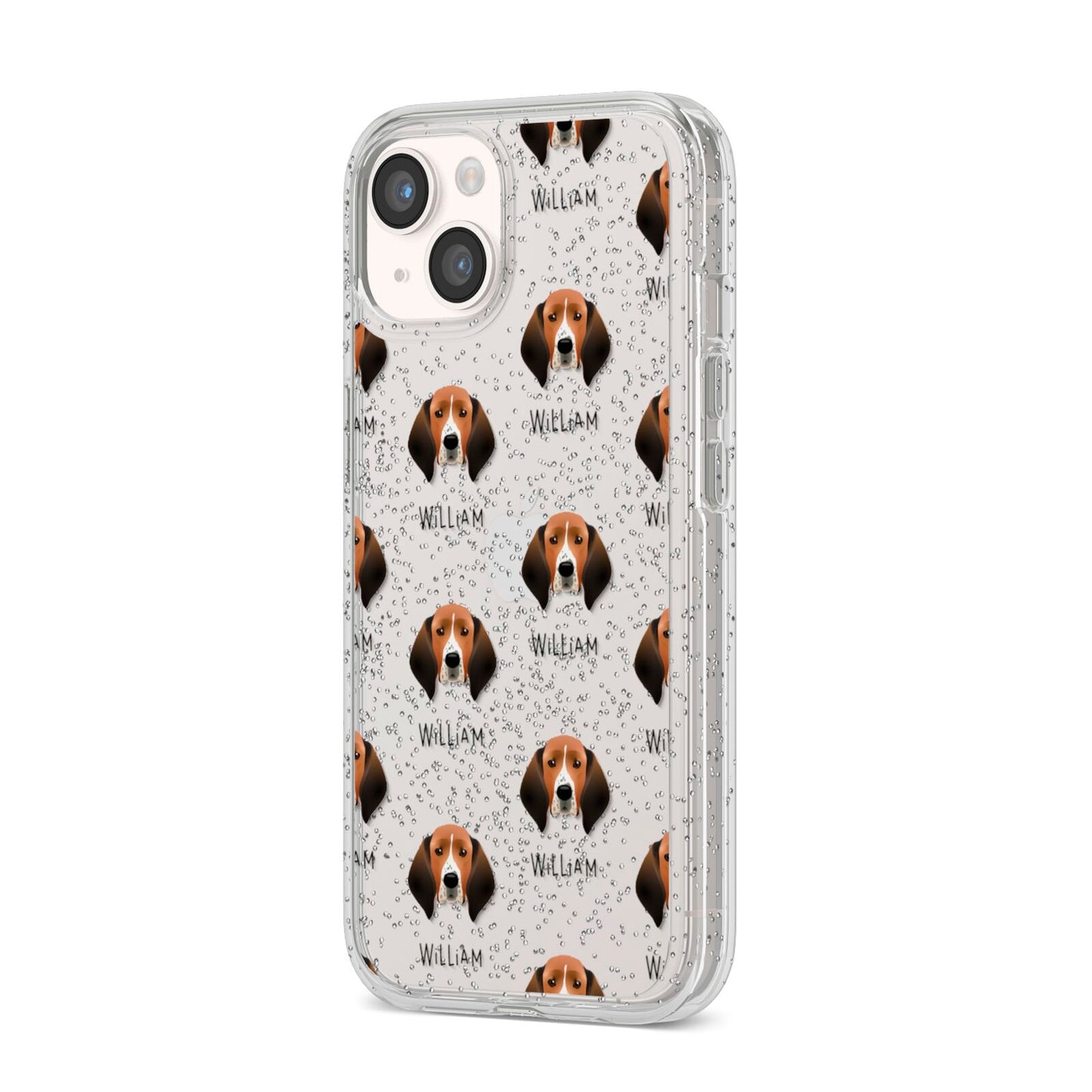 Treeing Walker Coonhound Icon with Name iPhone 14 Glitter Tough Case Starlight Angled Image