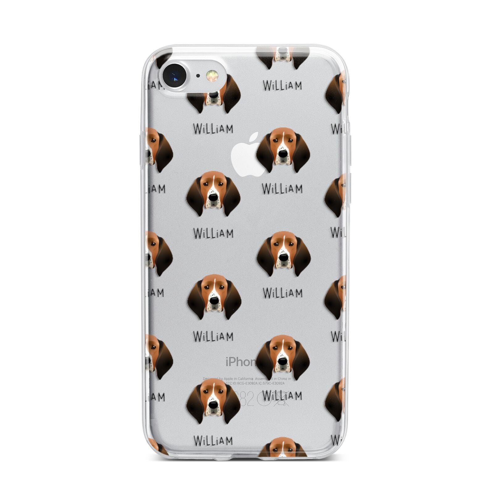 Treeing Walker Coonhound Icon with Name iPhone 7 Bumper Case on Silver iPhone