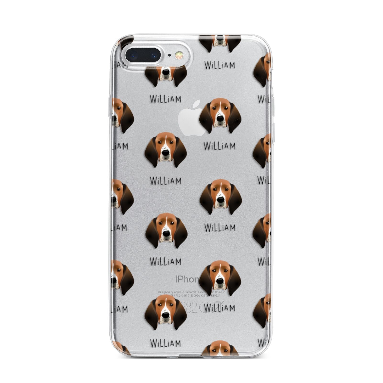 Treeing Walker Coonhound Icon with Name iPhone 7 Plus Bumper Case on Silver iPhone