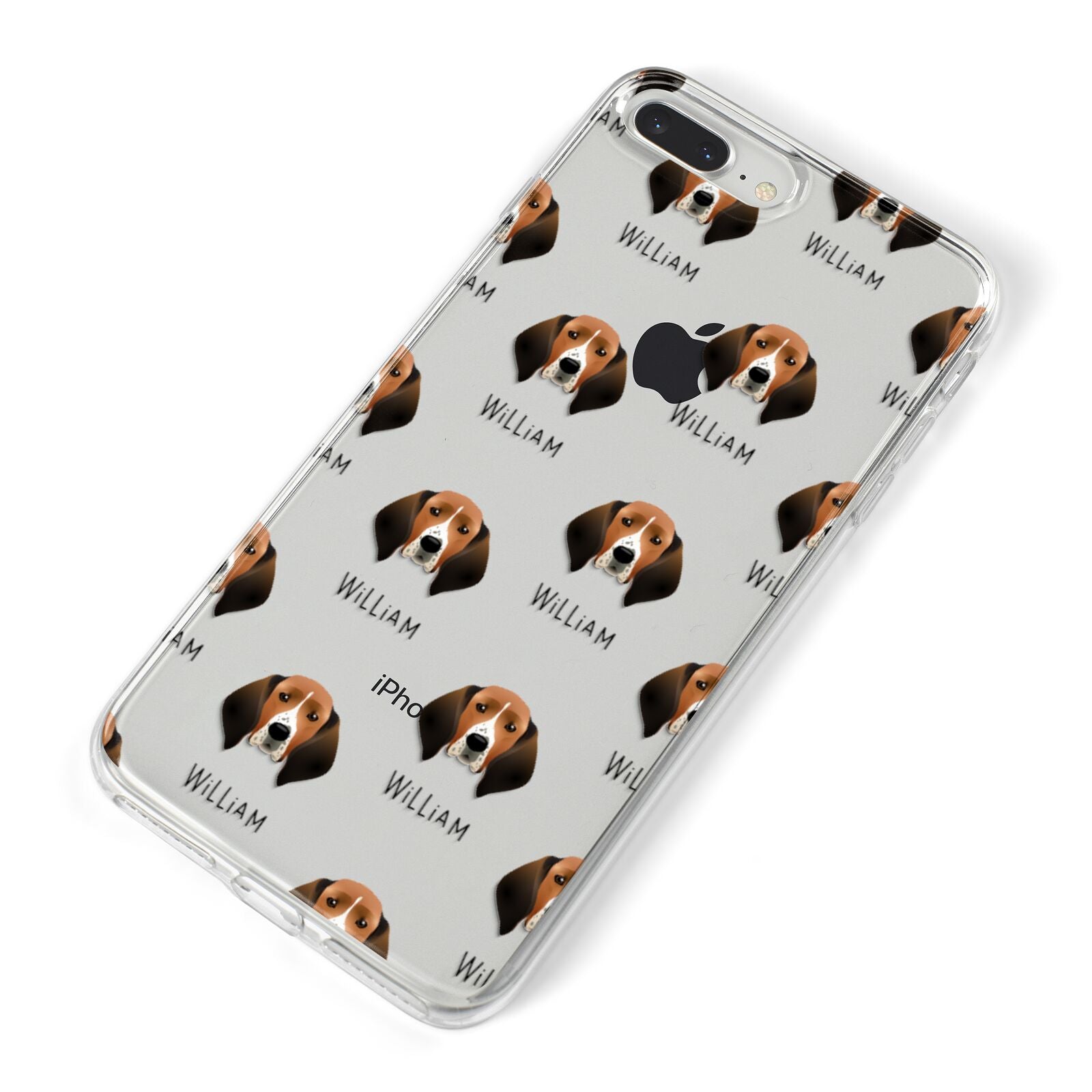 Treeing Walker Coonhound Icon with Name iPhone 8 Plus Bumper Case on Silver iPhone Alternative Image