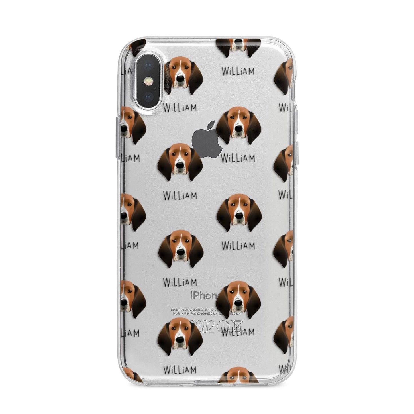 Treeing Walker Coonhound Icon with Name iPhone X Bumper Case on Silver iPhone Alternative Image 1