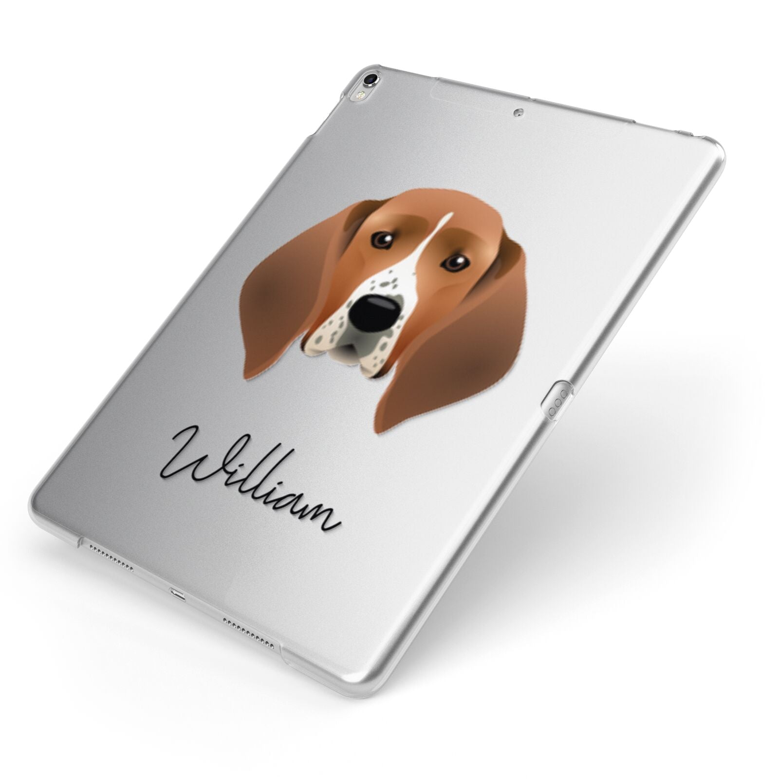 Treeing Walker Coonhound Personalised Apple iPad Case on Silver iPad Side View