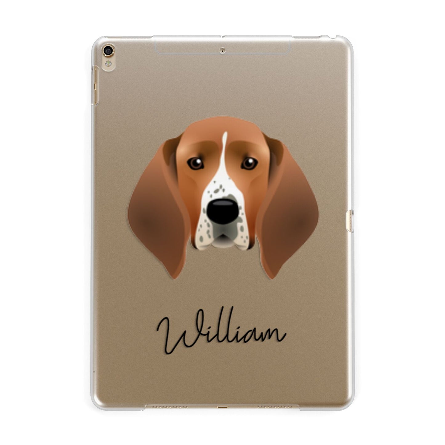Treeing Walker Coonhound Personalised Apple iPad Gold Case