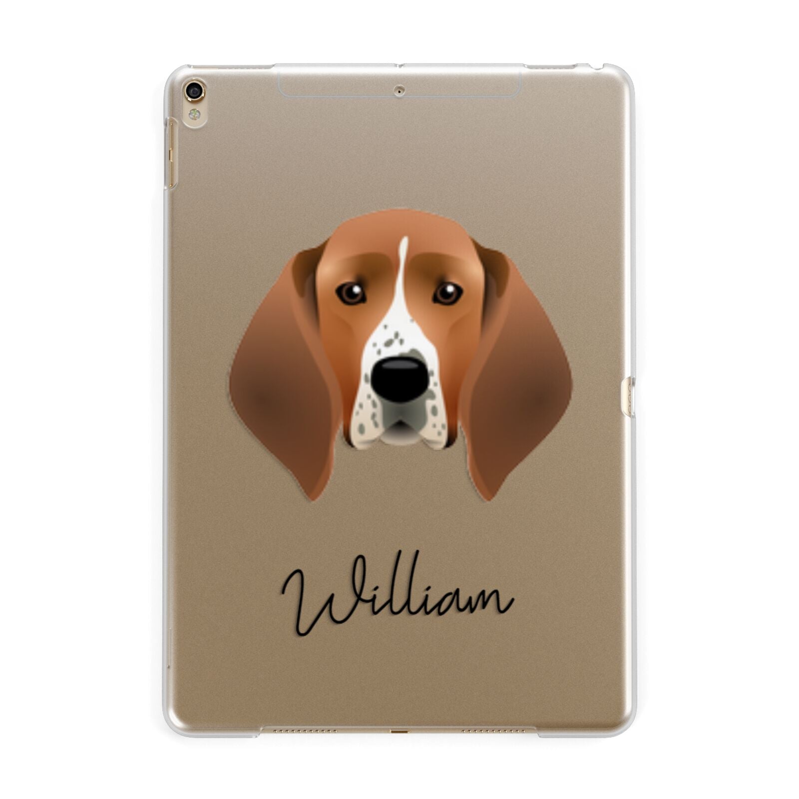Treeing Walker Coonhound Personalised Apple iPad Gold Case