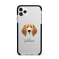 Treeing Walker Coonhound Personalised Apple iPhone 11 Pro Max in Silver with Black Impact Case