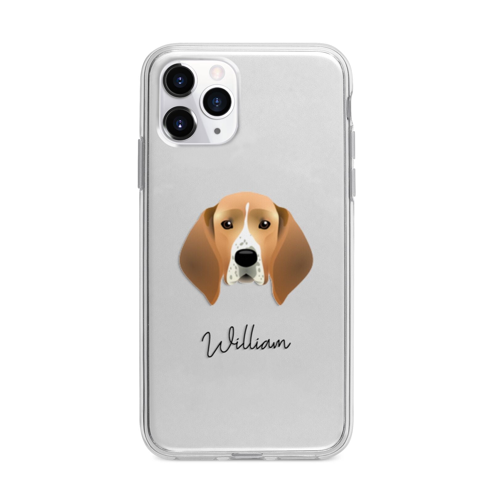 Treeing Walker Coonhound Personalised Apple iPhone 11 Pro Max in Silver with Bumper Case