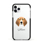 Treeing Walker Coonhound Personalised Apple iPhone 11 Pro in Silver with Black Impact Case