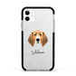 Treeing Walker Coonhound Personalised Apple iPhone 11 in White with Black Impact Case