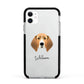Treeing Walker Coonhound Personalised Apple iPhone 11 in White with Black Impact Case