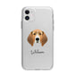 Treeing Walker Coonhound Personalised Apple iPhone 11 in White with Bumper Case