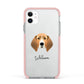 Treeing Walker Coonhound Personalised Apple iPhone 11 in White with Pink Impact Case