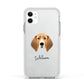 Treeing Walker Coonhound Personalised Apple iPhone 11 in White with White Impact Case