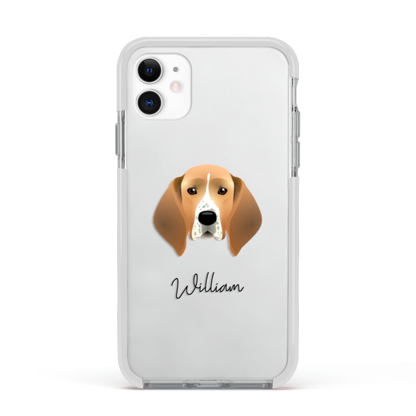Treeing Walker Coonhound Personalised Apple iPhone 11 in White with White Impact Case