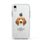Treeing Walker Coonhound Personalised Apple iPhone XR Impact Case White Edge on Silver Phone