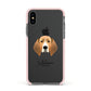 Treeing Walker Coonhound Personalised Apple iPhone Xs Impact Case Pink Edge on Black Phone
