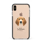 Treeing Walker Coonhound Personalised Apple iPhone Xs Max Impact Case Black Edge on Gold Phone