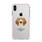 Treeing Walker Coonhound Personalised Apple iPhone Xs Max Impact Case Pink Edge on Silver Phone