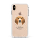 Treeing Walker Coonhound Personalised Apple iPhone Xs Max Impact Case White Edge on Gold Phone