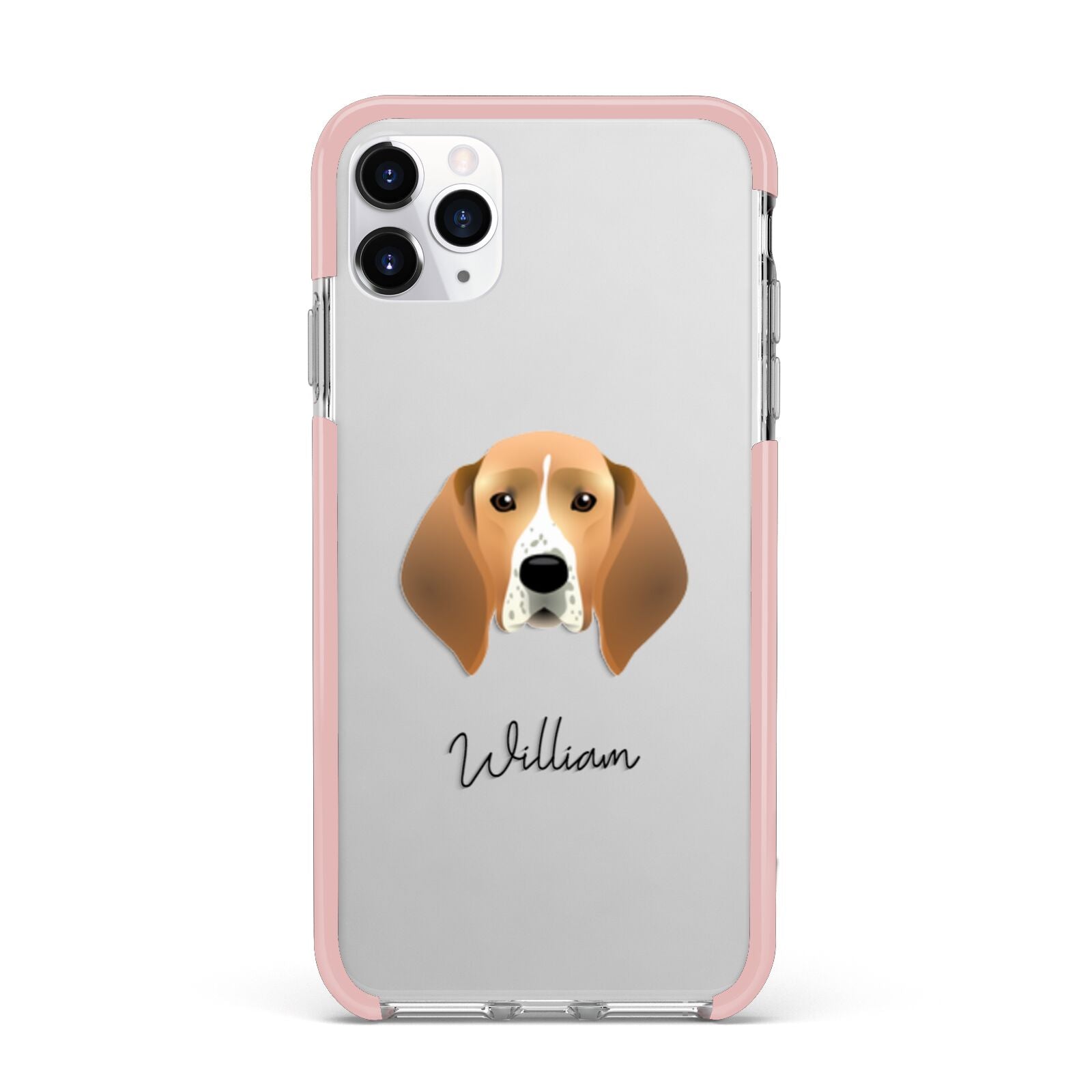 Treeing Walker Coonhound Personalised iPhone 11 Pro Max Impact Pink Edge Case