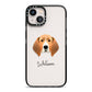 Treeing Walker Coonhound Personalised iPhone 13 Black Impact Case on Silver phone