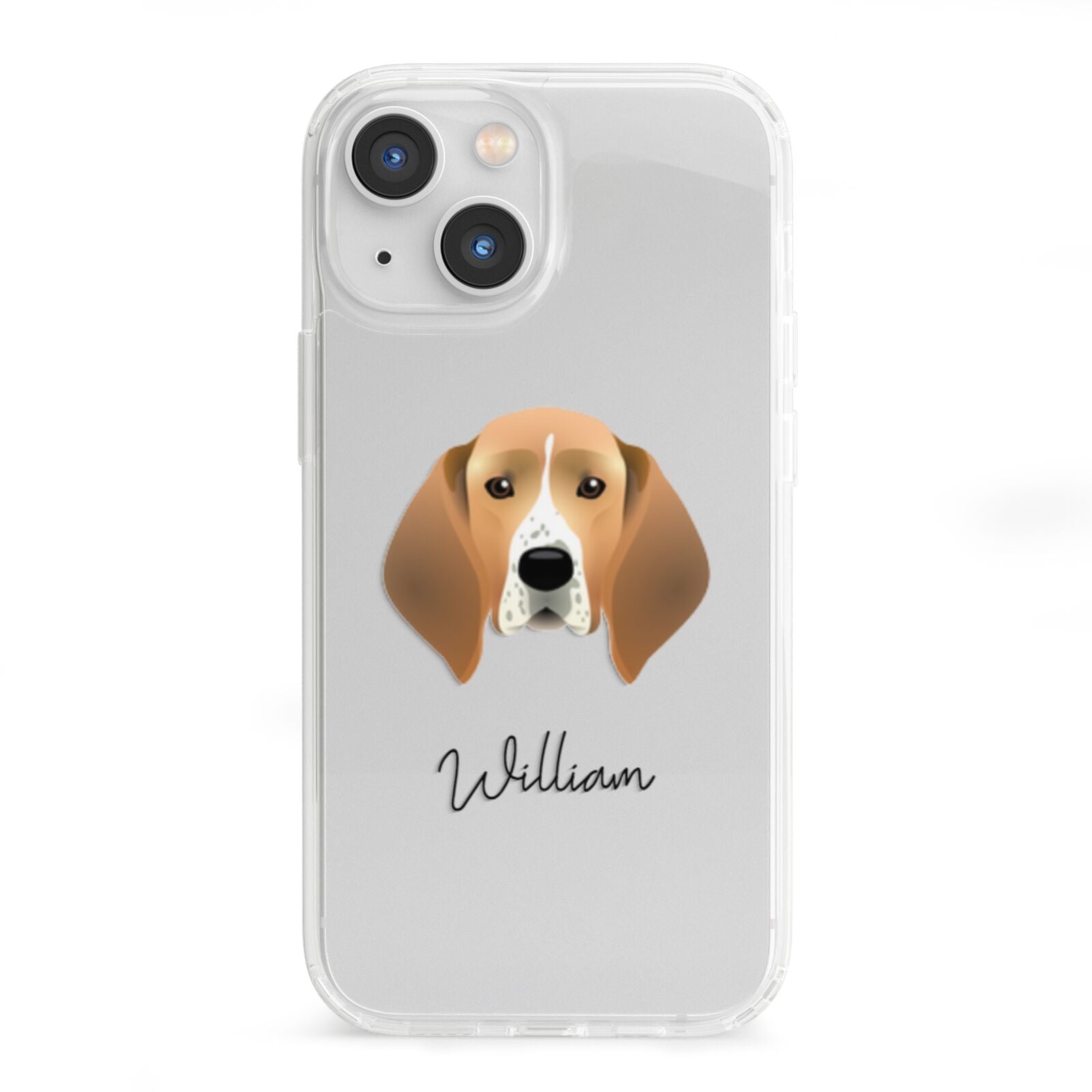 Treeing Walker Coonhound Personalised iPhone 13 Mini Clear Bumper Case