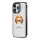 Treeing Walker Coonhound Personalised iPhone 13 Pro Black Impact Case Side Angle on Silver phone