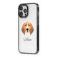 Treeing Walker Coonhound Personalised iPhone 13 Pro Max Black Impact Case Side Angle on Silver phone