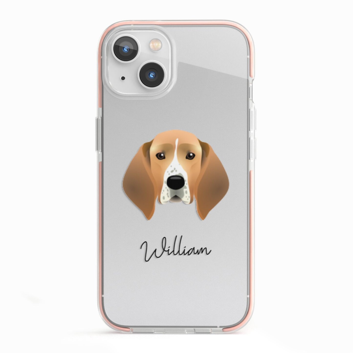 Treeing Walker Coonhound Personalised iPhone 13 TPU Impact Case with Pink Edges