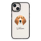 Treeing Walker Coonhound Personalised iPhone 14 Black Impact Case on Silver phone