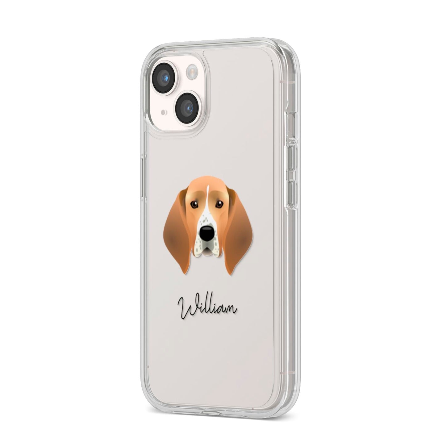 Treeing Walker Coonhound Personalised iPhone 14 Clear Tough Case Starlight Angled Image