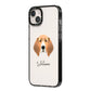Treeing Walker Coonhound Personalised iPhone 14 Plus Black Impact Case Side Angle on Silver phone