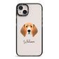 Treeing Walker Coonhound Personalised iPhone 14 Plus Black Impact Case on Silver phone
