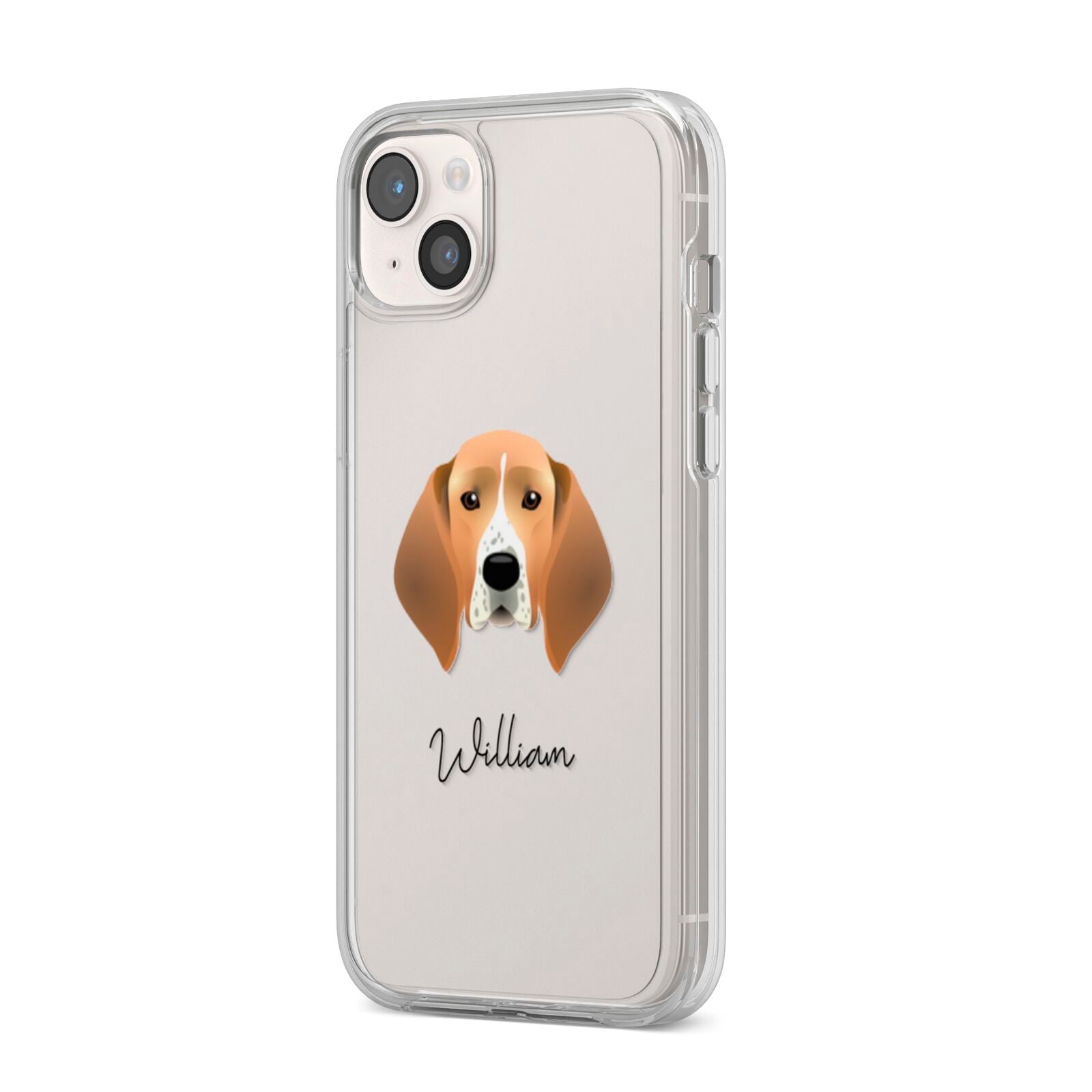 Treeing Walker Coonhound Personalised iPhone 14 Plus Clear Tough Case Starlight Angled Image
