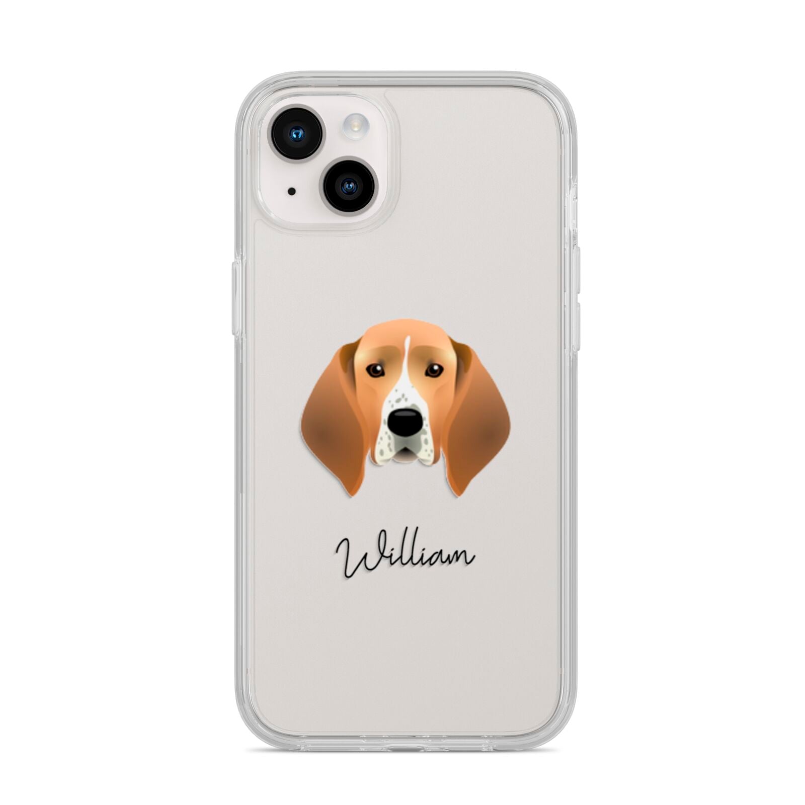 Treeing Walker Coonhound Personalised iPhone 14 Plus Clear Tough Case Starlight