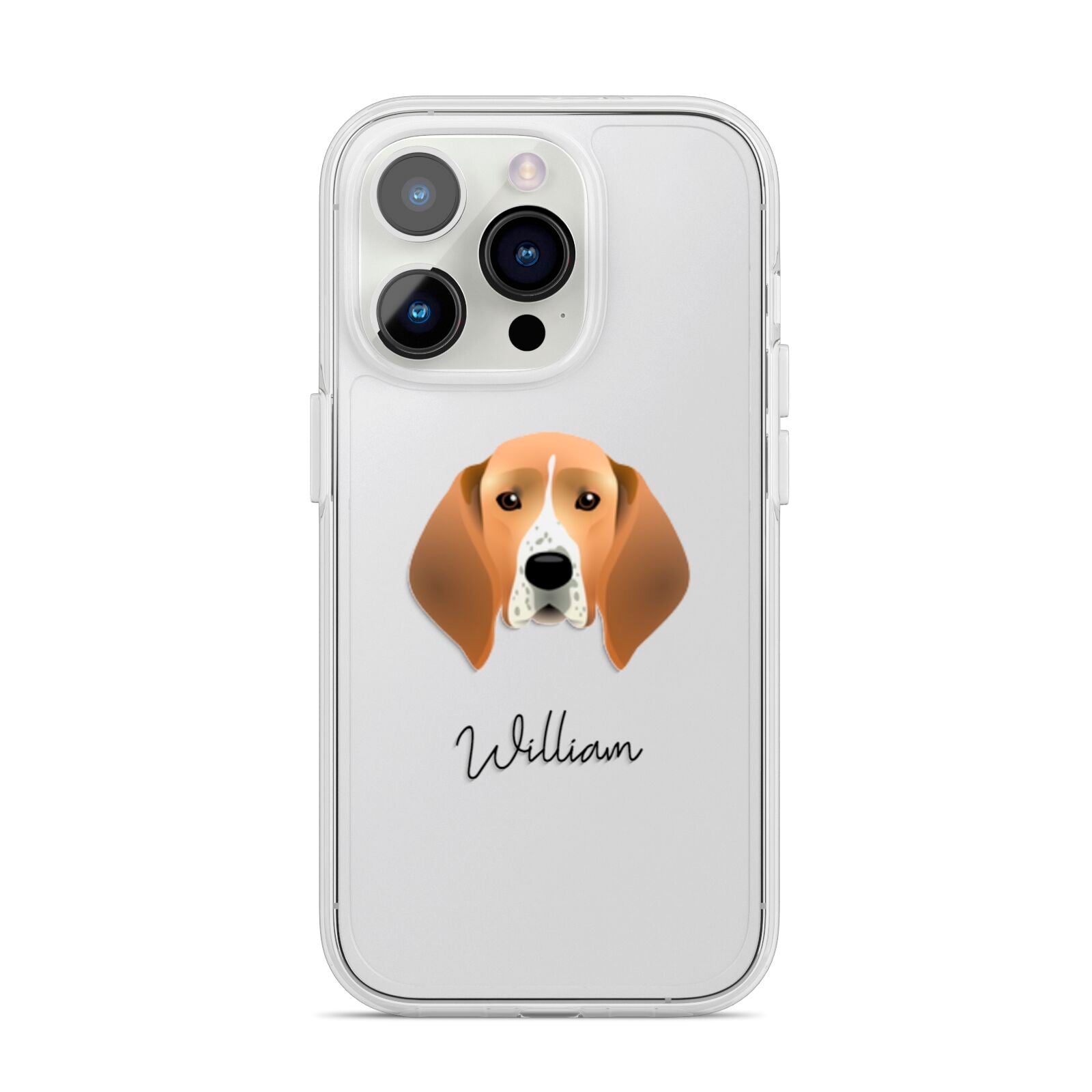 Treeing Walker Coonhound Personalised iPhone 14 Pro Clear Tough Case Silver