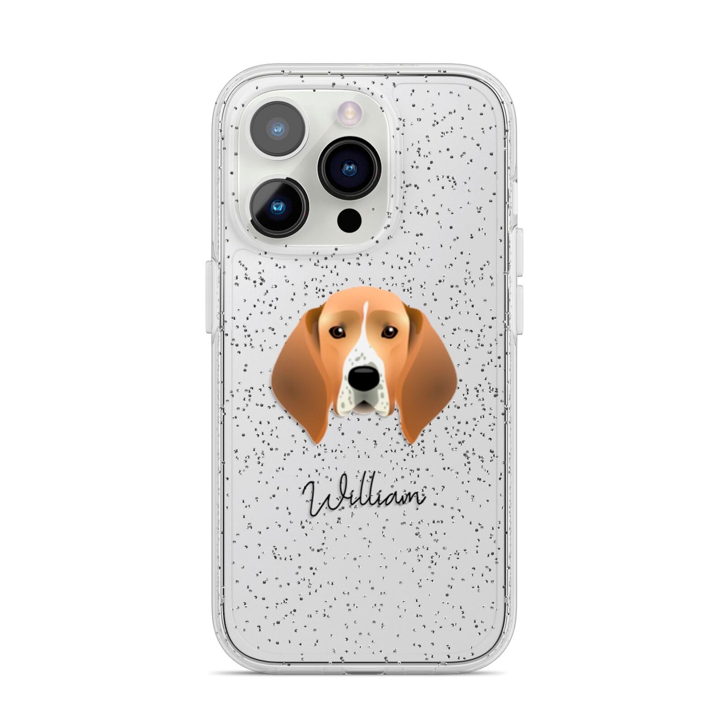 Treeing Walker Coonhound Personalised iPhone 14 Pro Glitter Tough Case Silver