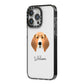 Treeing Walker Coonhound Personalised iPhone 14 Pro Max Black Impact Case Side Angle on Silver phone