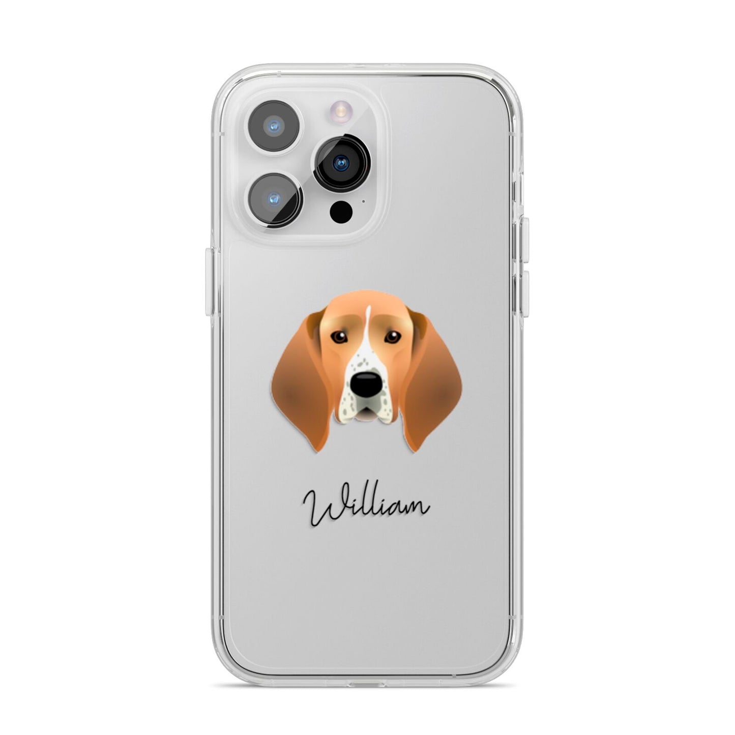 Treeing Walker Coonhound Personalised iPhone 14 Pro Max Clear Tough Case Silver