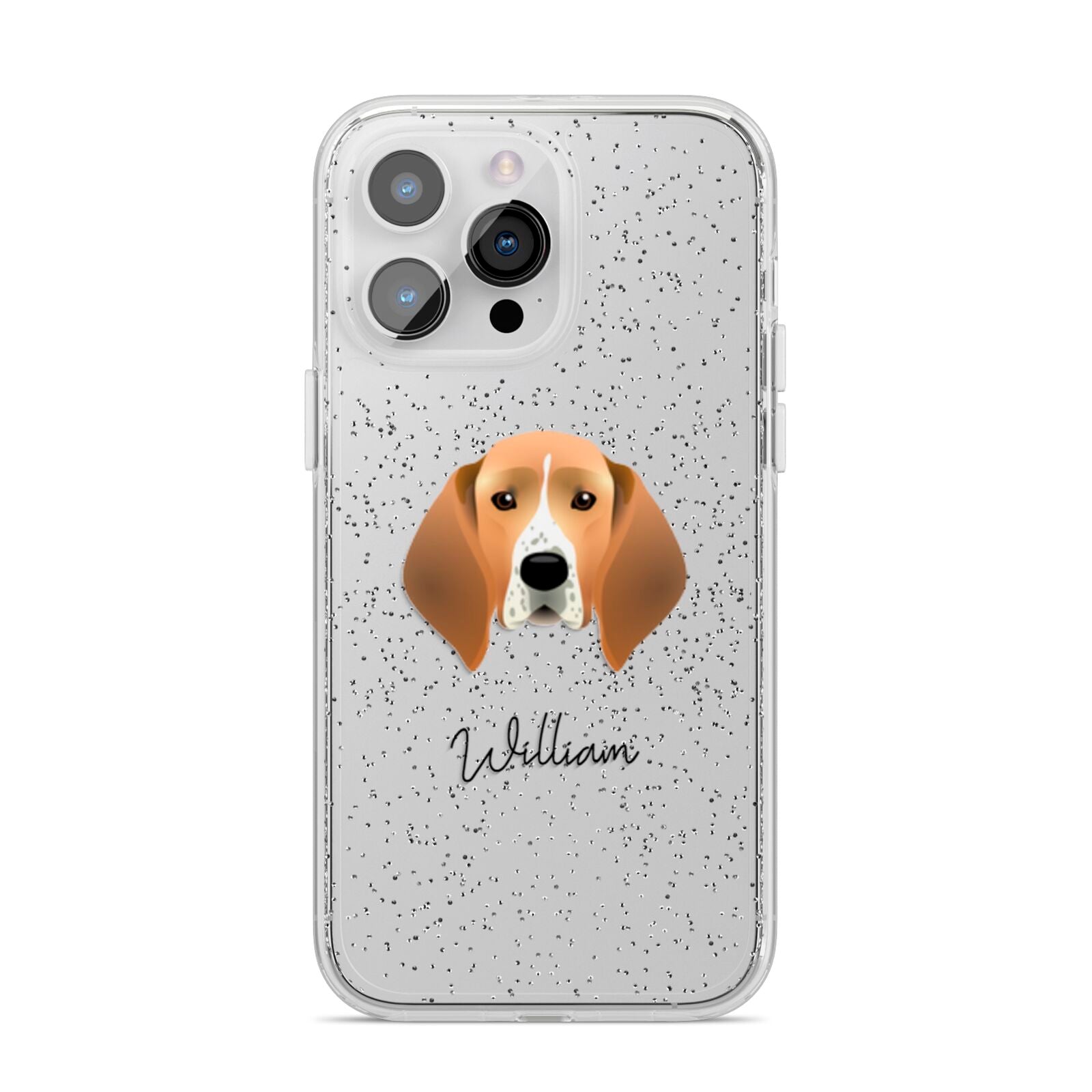 Treeing Walker Coonhound Personalised iPhone 14 Pro Max Glitter Tough Case Silver