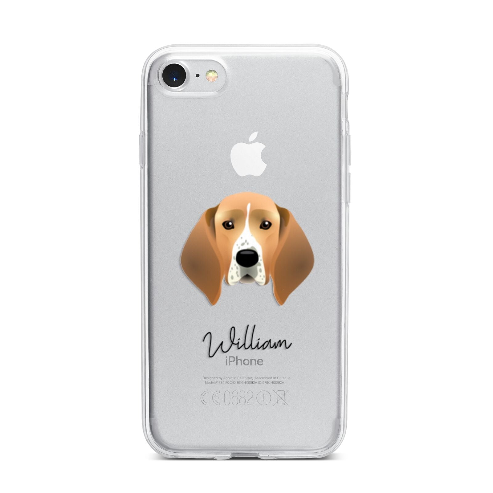 Treeing Walker Coonhound Personalised iPhone 7 Bumper Case on Silver iPhone